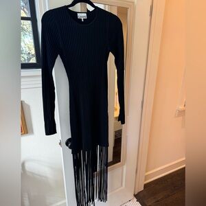 Ganni Black Melange Knit Fringe Dress!!🖤